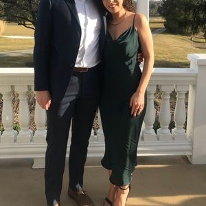 Zara Emerald green slip dress